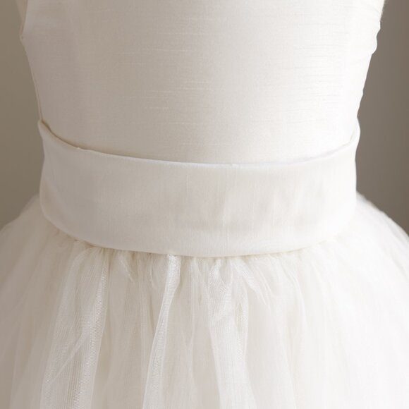 Ivory/Soft White Formal Flower Girl Dress Silk Tulle Special Occasion Size 6 NWT - Picture 5 of 5